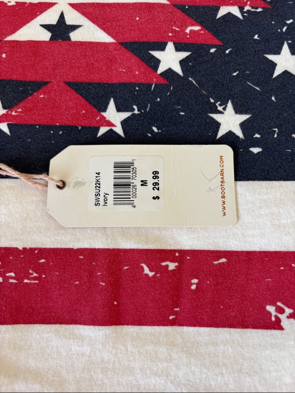 NEW SHYANNE WOMEN'S FLAG COLD SHOULDER TIE-UP TOP - Picture 9 of 10